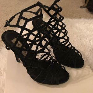 Steve Madden Slithur Black Nubuck Heels